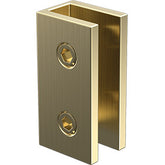 Brushed Brass / Satin Gold Fixed Frameless Shower Screen Panel with Wall Brackets